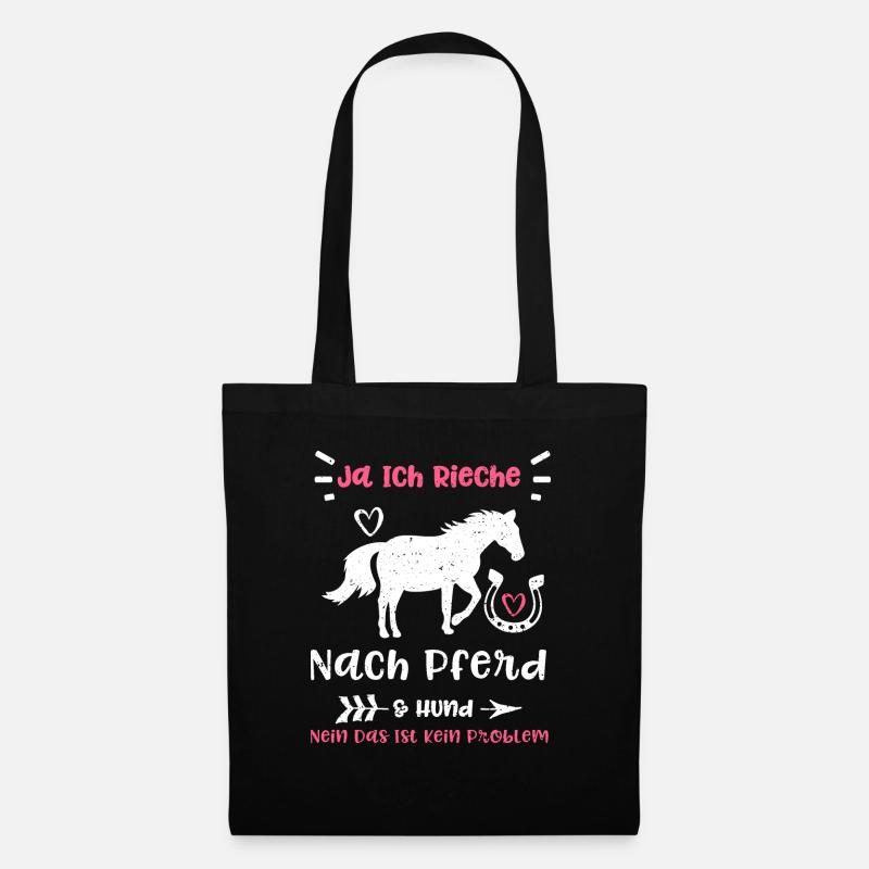 Ja Ich Rieche Nach Pferd & Hund... - Stoffbeutel - Schwarz