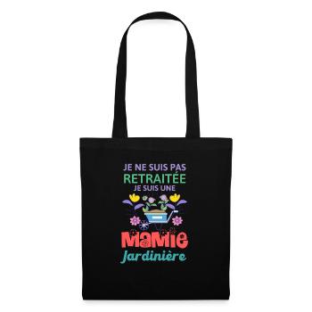 Je ne suis pas retraitée je suis mamie jardinière - Sac en tissu - noir - Devant