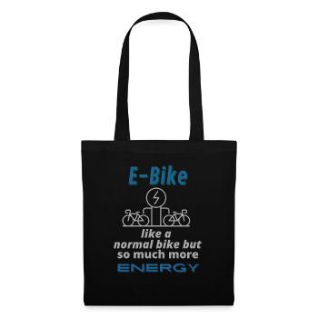 E-Bike e-bike fahrrad ebike fahren elektrofahrrad - Stoffbeutel - Schwarz - Vorne