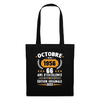 Cadeau D'anniversaire Rétro 66 Ans Septembre 1956 - Sac en tissu - noir - Devant