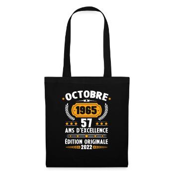 Cadeau D'anniversaire Rétro 57 Ans Septembre 1965 - Sac en tissu - noir - Devant