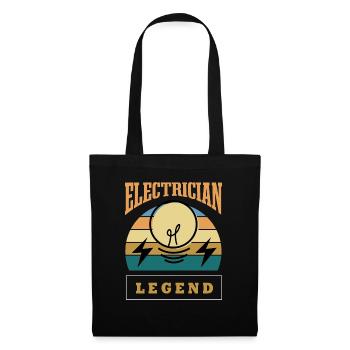 Electrician Legend Dicton drôle Electro Worker - Sac en tissu - noir - Devant