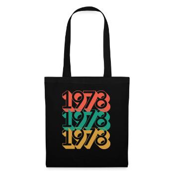 Anniversaire année 1978 / Vintage 1978 - Sac en tissu - noir - Devant