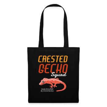 Joli reptile exotique lézard Crested Gecko Squad - Sac en tissu - noir - Devant