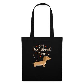 Lustiges Dackel Mama Geschenk Proud Dachshund Mom - Stoffbeutel - Schwarz - Vorne