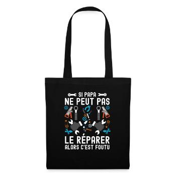Papa bricoleur papou génial - Sac en tissu - noir - Devant