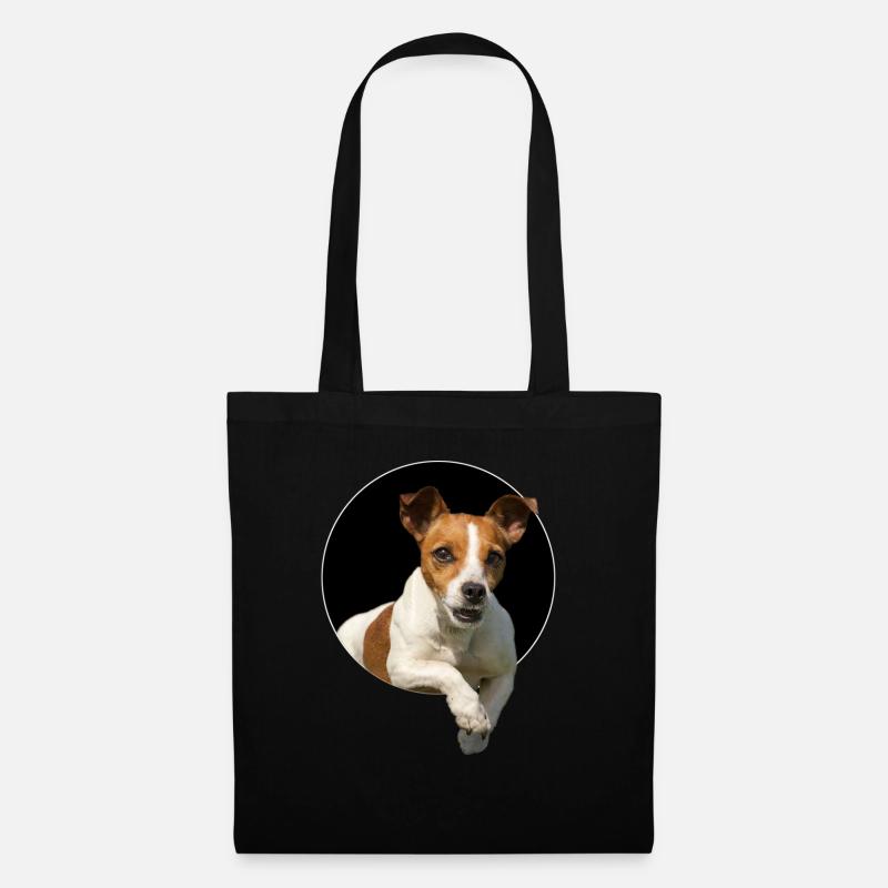 Jack Russel aus dem Loch - Stoffbeutel - Schwarz