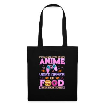 Anime, Video Games & Food - Stoffbeutel - Schwarz - Vorne