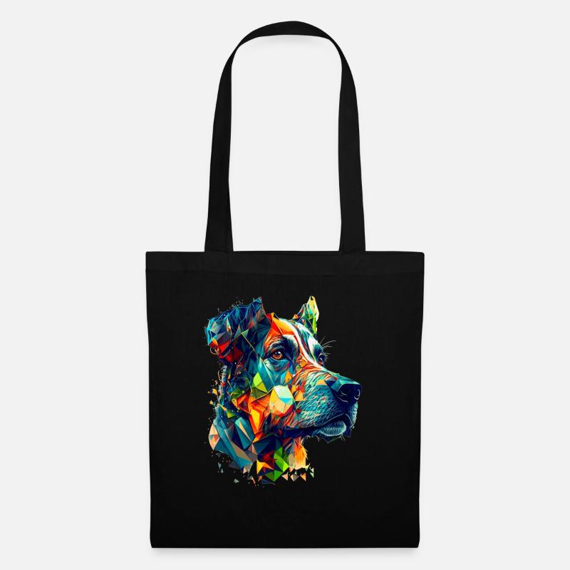 Die deutsche Dogge als buntes Vector Artwork - Stoffbeutel - Schwarz