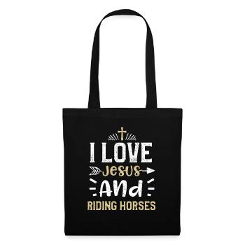 I Love Jesus And Riding Horses - Tote Bag - black - Front