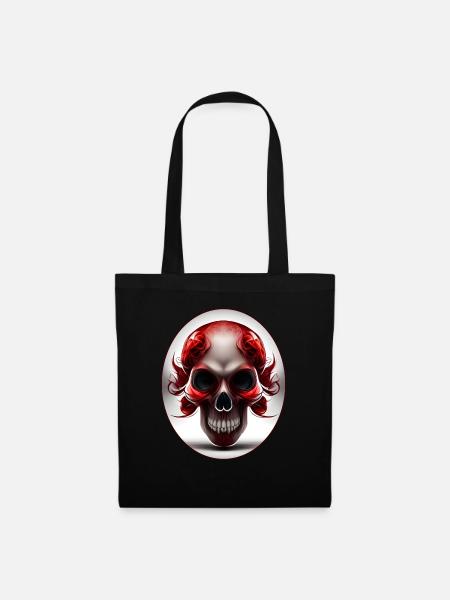 Darkside Design - Schädel Kunst 3 - Stoffbeutel - Schwarz