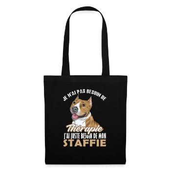 Pas besoin de thérapie juste mon staffie 1 - Sac en tissu - noir - Devant