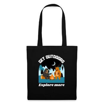 Sortez, explorez davantage - Sac en tissu - noir - Devant