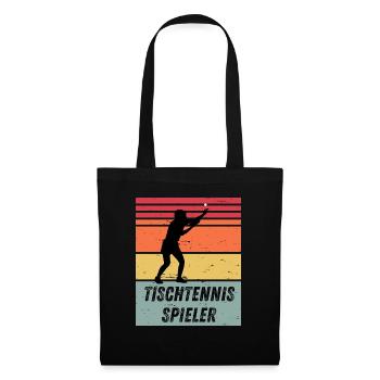 Tischtennisspieler - Stoffbeutel - Schwarz - Vorne