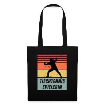 Tischtennisspielerin - Stoffbeutel - Schwarz - Vorne