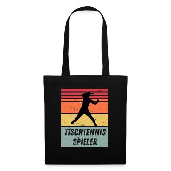 Tischtennisspieler - Stoffbeutel - Schwarz - Vorne