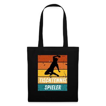 Tischtennisspieler - Stoffbeutel - Schwarz - Vorne