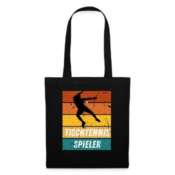 Tischtennisspieler - Stoffbeutel - Schwarz - Vorne
