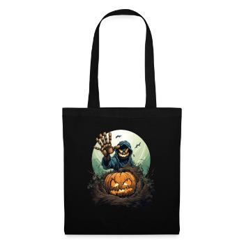 Halloween Emerging Hands Citrouille effrayante - Sac en tissu - noir - Devant