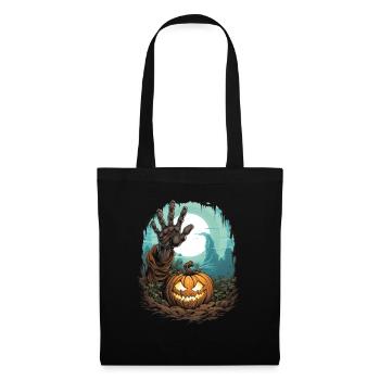 Halloween Emerging Hands Citrouille effrayante - Sac en tissu - noir - Devant