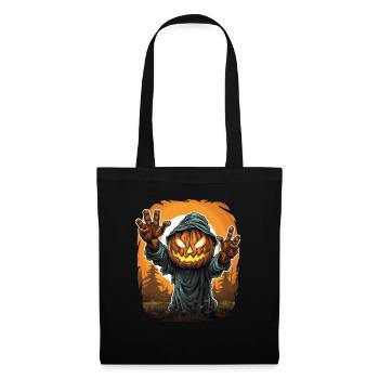 Halloween Mains émergentes Citrouille effrayante - Sac en tissu - noir - Devant