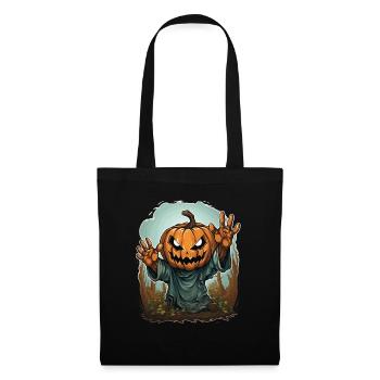 Halloween Emerging Hands Citrouille effrayante - Sac en tissu - noir - Devant