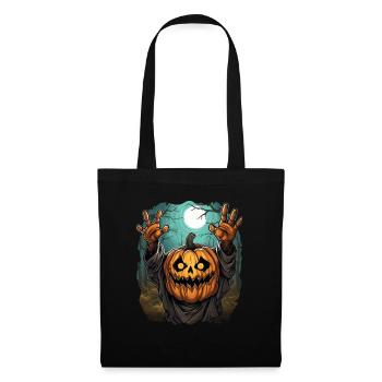 Halloween Emerging Hands Citrouille effrayante - Sac en tissu - noir - Devant