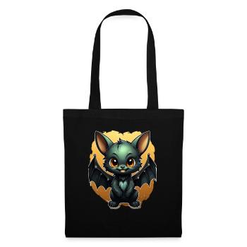 Chauve-souris Halloween I Cartoon Mignonne chauve-souris - Sac en tissu - noir - Devant