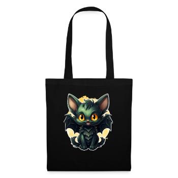 Chauve-souris Halloween I Cartoon Mignonne chauve-souris - Sac en tissu - noir - Devant
