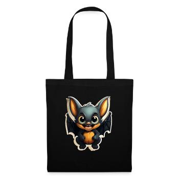 Chauve-souris Halloween I Cartoon Mignonne chauve-souris - Sac en tissu - noir - Devant