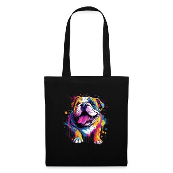 Bouledogue anglais Pop Art I Dog Lover I Splash Art - Sac en tissu - noir - Devant