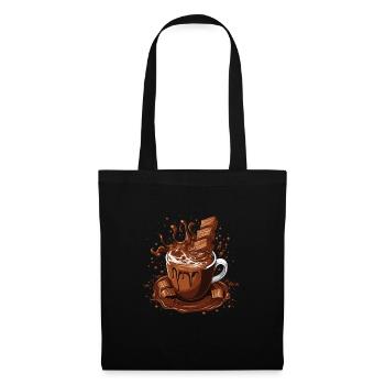 Tasse à chocolat chaud I Amateur de chocolat I chaud - Sac en tissu - noir - Devant