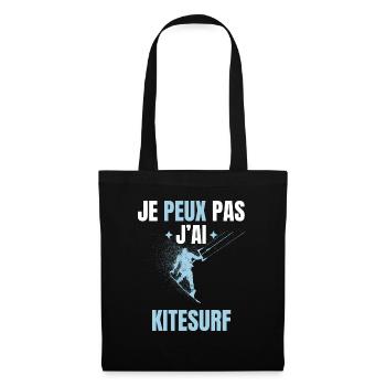 je peux pas j'ai kitesurf - Sac en tissu - noir - Devant