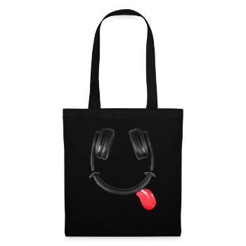 Casque souriant #lovely toons - Sac en tissu - noir - Devant