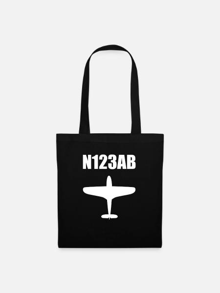 Custom Aviation - Flugzeug - Luffahrt - Pilot - Stoffbeutel - Schwarz