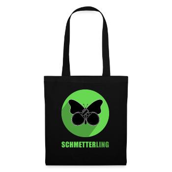 Smash-Schmetterling Geschenk für Tischtennisfreund - Stoffbeutel - Schwarz - Vorne