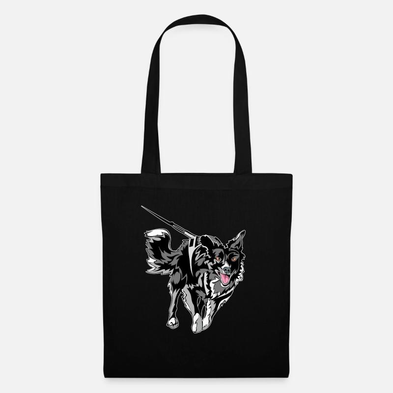 Border Collie Running - Tote Bag - black