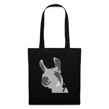 lama - Stoffbeutel - Schwarz - Vorne