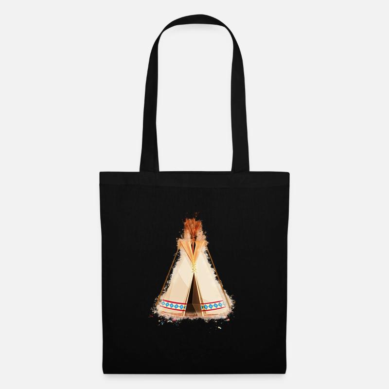Tipi historically brightly glowing - Tote Bag - black