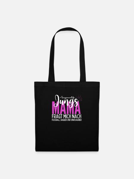 JungsMama Fussball Bagger Dinosaurier Geschenk - Stoffbeutel - Schwarz