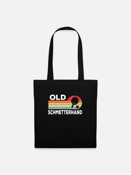 Old Schmetterhand Tischtennis Geschenk Retro Style - Stoffbeutel - Schwarz