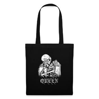 Queen Baisers Squelettes amoureux crâne Halloween - Sac en tissu - noir - Devant
