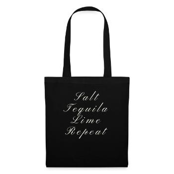 Salz Tequila Lime Repeat Geschenke Partyliebhaber - Stoffbeutel - Schwarz - Vorne