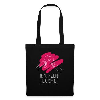 Wine glasses with quotes in Russian - Tote Bag - black - Front