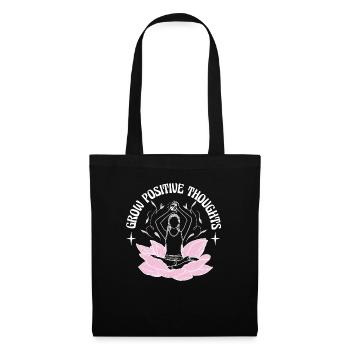 Grow Positive Thoughts Flower Meditation - Tote Bag - black - Front