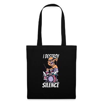 Je détruis Silent Gift Man Drums - Sac en tissu - noir - Devant