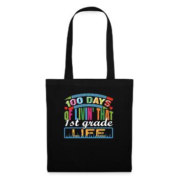 100 jours Livin' cette célébration de la vie de 1ère classe - Sac en tissu - noir - Devant