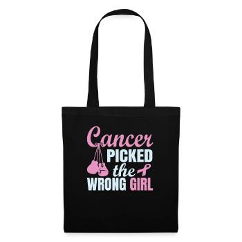 Le cancer a choisi la citation de combat de la mauvaise fille - Sac en tissu - noir - Devant