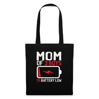 Mutter Von 3 Jungen Humor Geschenk Familie Günstig - Stoffbeutel - Schwarz - Vorne