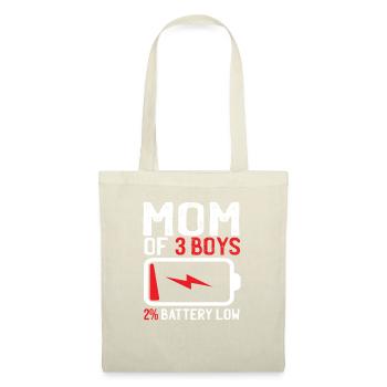 Mutter Von 3 Jungen Humor Geschenk Familie Günstig - Stoffbeutel - Natur - Vorne
